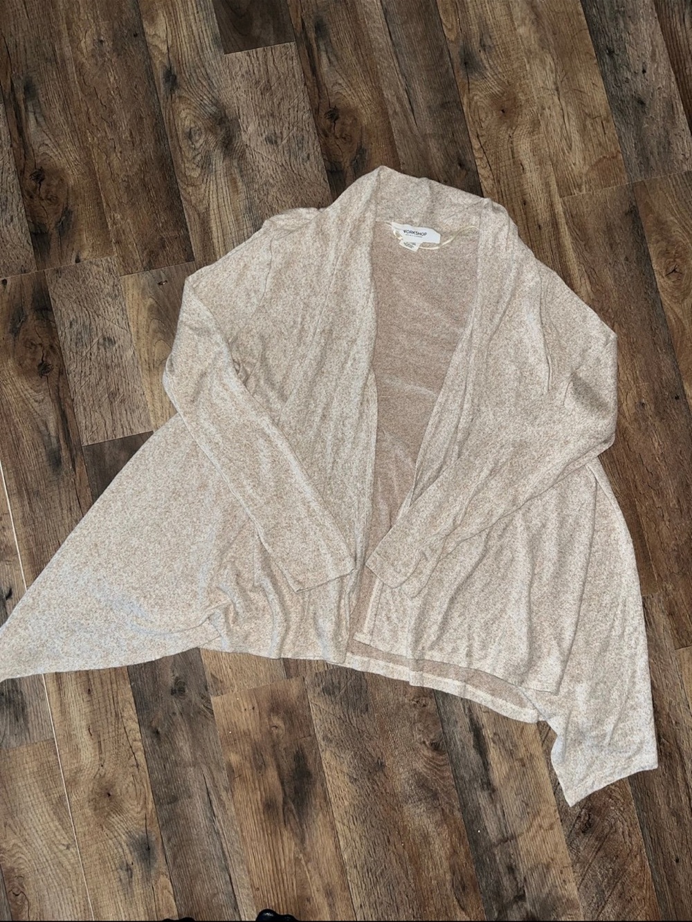 Light Beige Open-Front Women's Cardigan Sweater